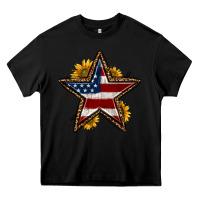 Black western 4th of july star Heavy Core Tee - HRA Design Shop