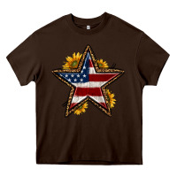 Chocolate Brown western 4th of july star Heavy Core Tee - HRA Design Shop
