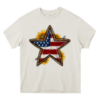 Cream western 4th of july star Heavy Core Tee - HRA Design Shop
