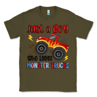 Army Green just a boy who loves monster trucks Classic Tee - MaliasSmallBusiness