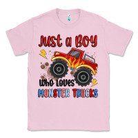 Bubblegum Pink just a boy who loves monster trucks Classic Tee - MaliasSmallBusiness