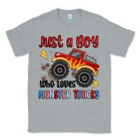 Heather Grey just a boy who loves monster trucks Classic Tee - MaliasSmallBusiness