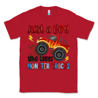 Red just a boy who loves monster trucks Classic Tee - MaliasSmallBusiness