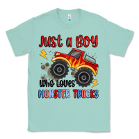Seafoam just a boy who loves monster trucks Classic Tee - MaliasSmallBusiness