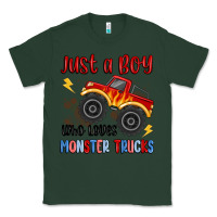 Sports Green just a boy who loves monster trucks Classic Tee - MaliasSmallBusiness