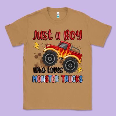 Just A Boy Who Loves Monster Trucks Classic Tee Designed By Maliassmallbusiness