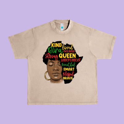 Black Woman Africa Silhouette Urban Heavy Tee Designed By Maliassmallbusiness