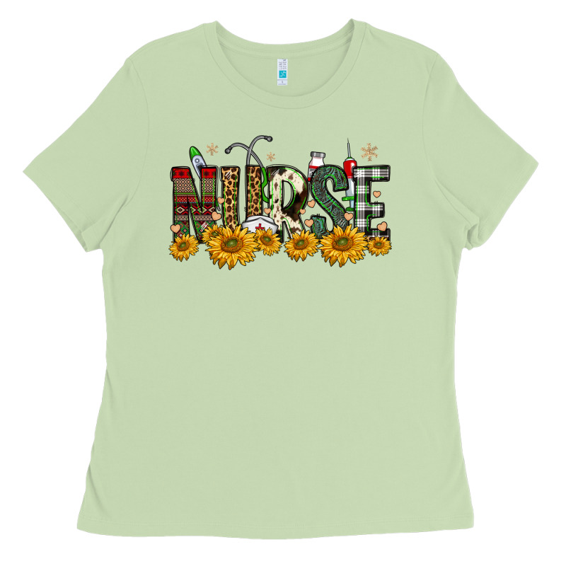 Christmas Nurse Sunflower Ladies Tee by FaDigitalArtStudio | Teevron