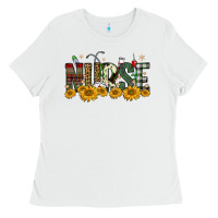 White christmas nurse sunflower Ladies Tee - FaDigitalArtStudio