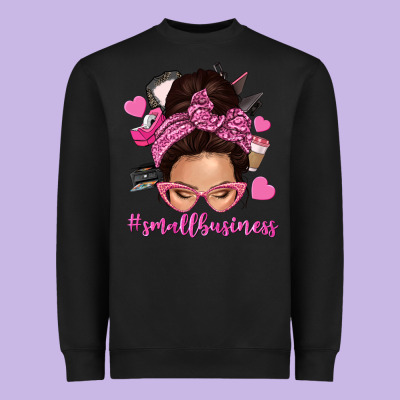 Small Business Messy Bun Heavyweight Sweatshirt Designed By Nancycooperartshop