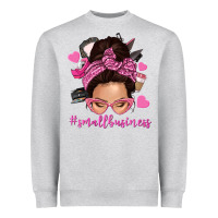 Heather Grey small business messy bun Heavyweight Sweatshirt - NancyCooperArtShop