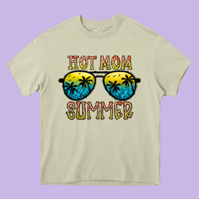Hot Mom Summer Heavy Core Tee Designed By Cowhidedigitalart
