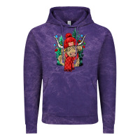 Cloud Purple Red Christmas long haired Cow Vintage Hoodie - NancyCooperArtShop