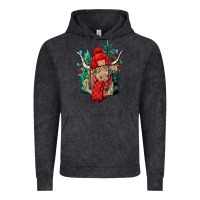 Vintage Black Red Christmas long haired Cow Vintage Hoodie - NancyCooperArtShop