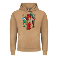 Vintage Camel Red Christmas long haired Cow Vintage Hoodie - NancyCooperArtShop