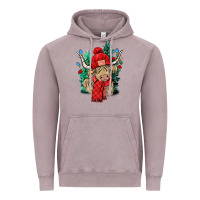 Vintage Zinc Red Christmas long haired Cow Vintage Hoodie - NancyCooperArtShop