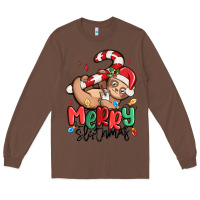 Chestnut merry slothmas Long Sleeve Tee - MaliasSmallBusiness