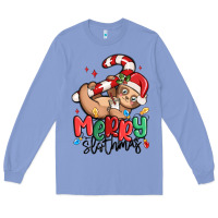 Colony Blue merry slothmas Long Sleeve Tee - MaliasSmallBusiness
