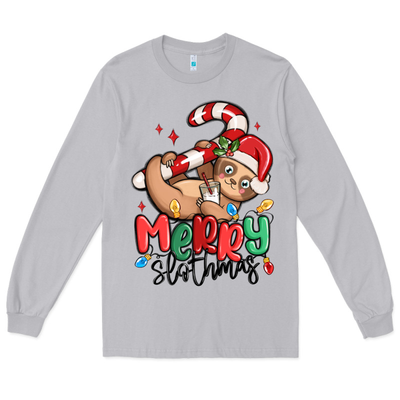 Merry Slothmas Long Sleeve Tee by MaliasSmallBusiness | Teevron