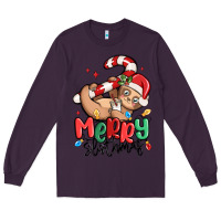 Plum merry slothmas Long Sleeve Tee - MaliasSmallBusiness