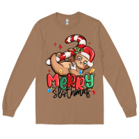 Toasted Coconut merry slothmas Long Sleeve Tee - MaliasSmallBusiness