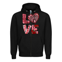 Black love  with pink gemstone Zipper Hoodie - RanaPortraitStore
