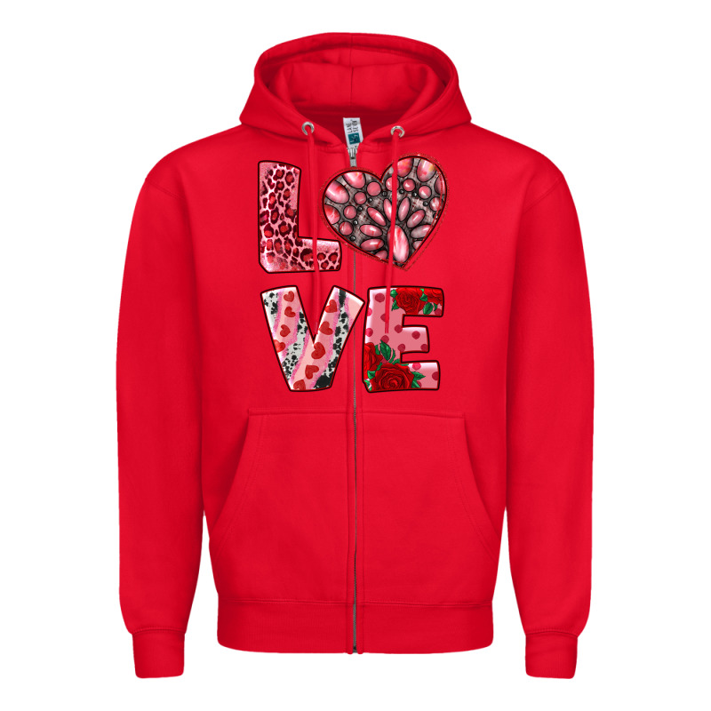 Love  With Pink Gemstone Zipper Hoodie by RanaPortraitStore | Teevron