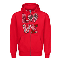 Red love  with pink gemstone Zipper Hoodie - RanaPortraitStore