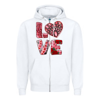 White love  with pink gemstone Zipper Hoodie - RanaPortraitStore