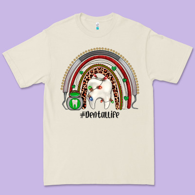 Christmas Dental Life Rainbow Premium Tee Designed By Jahusdesignshop
