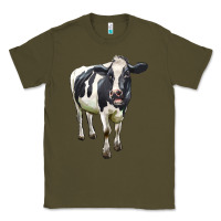Army Green Holstein Bull Classic Tee - LillyAllenDesigns