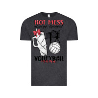 Vintage Black hot mess always stressed volleyball mama Vintage Tee - MaliasSmallBusiness