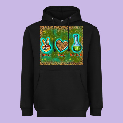 Peace Love Lab Tech Heavyweight Hoodie Designed By Tumblerdesignbyshophia