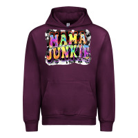 Mauve Wine Mama junkie Mother's Day Urban Hoodie - FaDigitalArtStudio