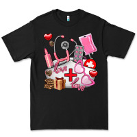 Black nurse  valentines day love Premium Tee - AdoDesignShop