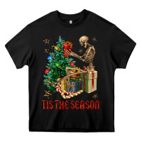 Black Skeleton tis the season Heavy Core Tee - FaDigitalArtStudio
