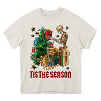 Cream Skeleton tis the season Heavy Core Tee - FaDigitalArtStudio
