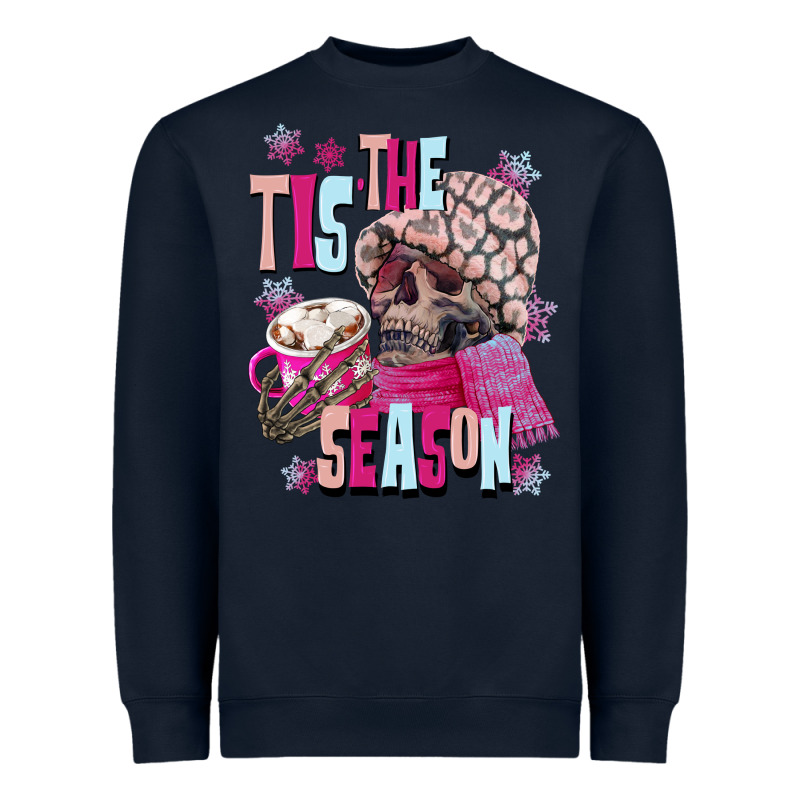 Tis The Season Winter Skull Heavyweight Sweatshirt by NancyCooperArtShop | Teevron