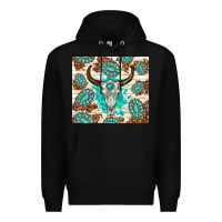 Black gemstone bull skull leopard Premium Hoodie - TumblerDesignByShophia