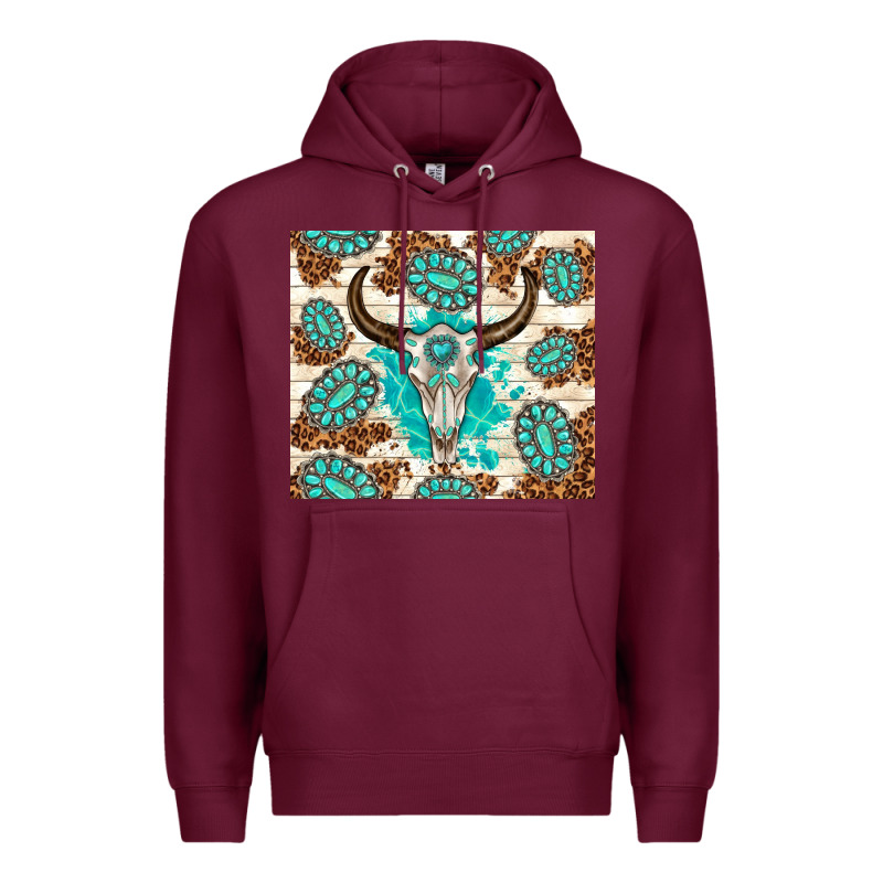 Gemstone Bull Skull Leopard Premium Hoodie by TumblerDesignByShophia | Teevron