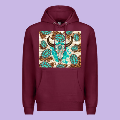 Gemstone Bull Skull Leopard Premium Hoodie Designed By Tumblerdesignbyshophia