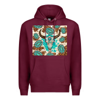 Burgundy gemstone bull skull leopard Premium Hoodie - TumblerDesignByShophia