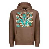 Chestnut gemstone bull skull leopard Premium Hoodie - TumblerDesignByShophia