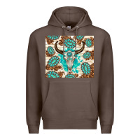 Coffee gemstone bull skull leopard Premium Hoodie - TumblerDesignByShophia