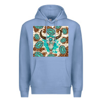 Colony Blue gemstone bull skull leopard Premium Hoodie - TumblerDesignByShophia