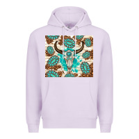 Lilac gemstone bull skull leopard Premium Hoodie - TumblerDesignByShophia