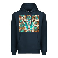 Navy gemstone bull skull leopard Premium Hoodie - TumblerDesignByShophia