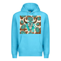 Ocean Blue gemstone bull skull leopard Premium Hoodie - TumblerDesignByShophia
