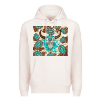 Pale Pink gemstone bull skull leopard Premium Hoodie - TumblerDesignByShophia