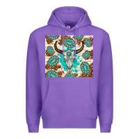 Purple gemstone bull skull leopard Premium Hoodie - TumblerDesignByShophia